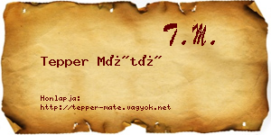 Tepper Máté névjegykártya